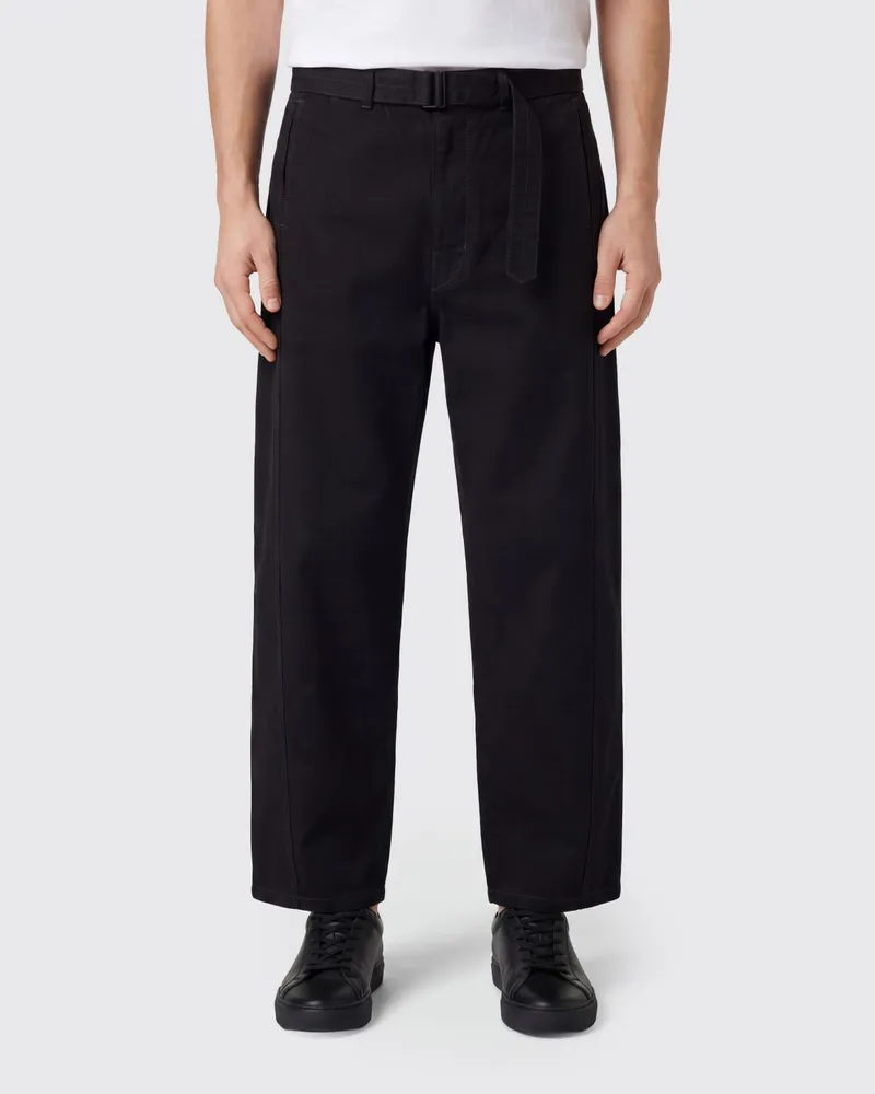 Christophe Lemaire Baggy Jeans aus Denim mit verstellbarem Gürtel an der Taille Schwarz