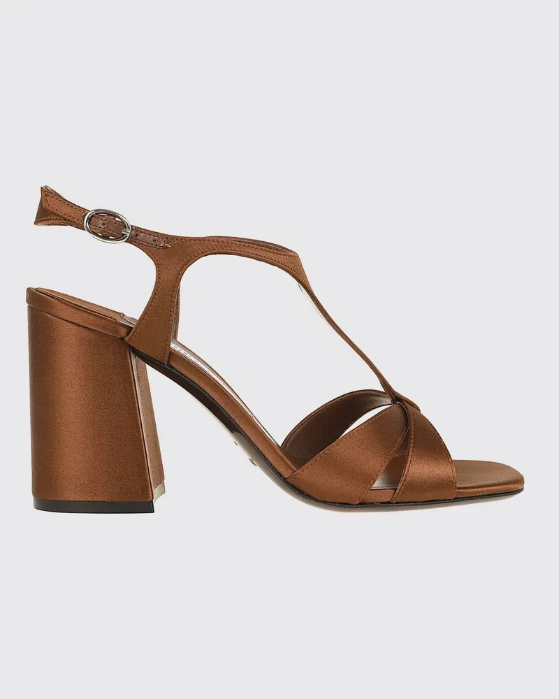 Jimmy Choo Kesia Sandalen aus Satin mit hohem Blockabsatz und Riemen Silber