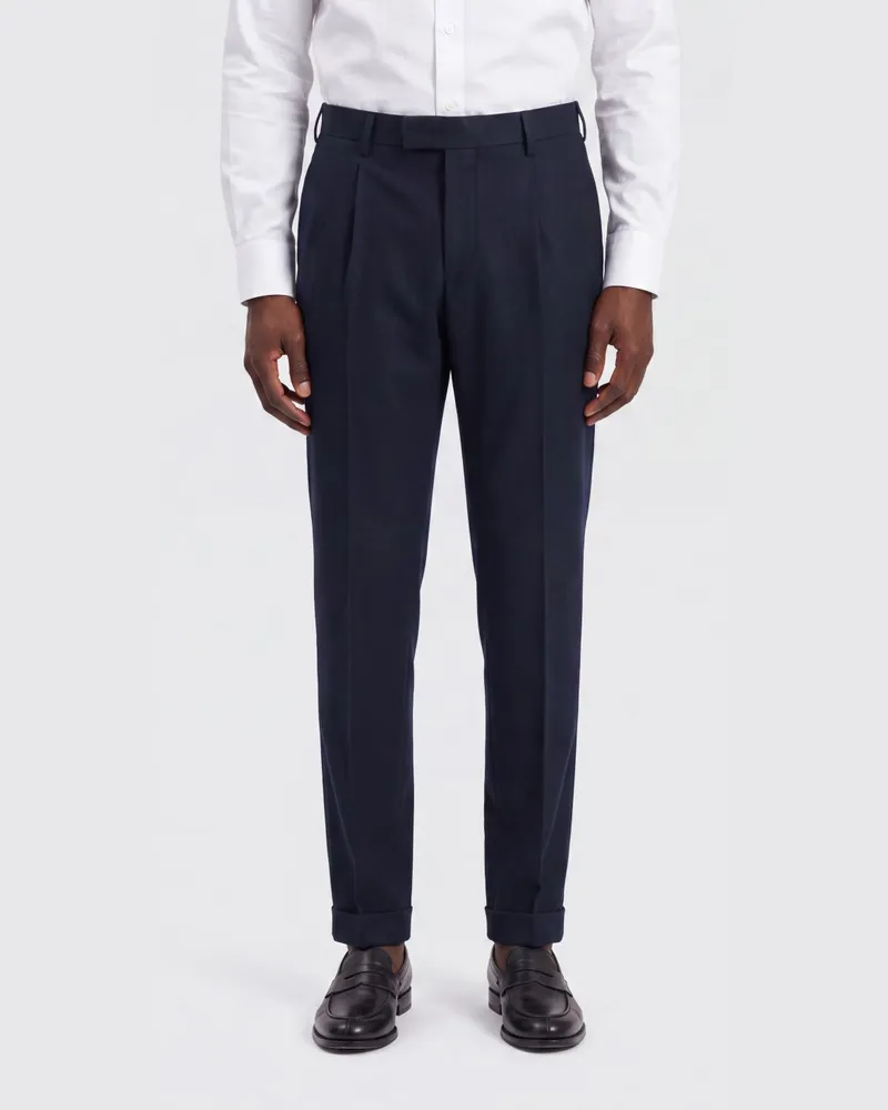 PT TORINO Master Slim-Fit Anzughose aus Wollmischung mit Bundfalte Blau