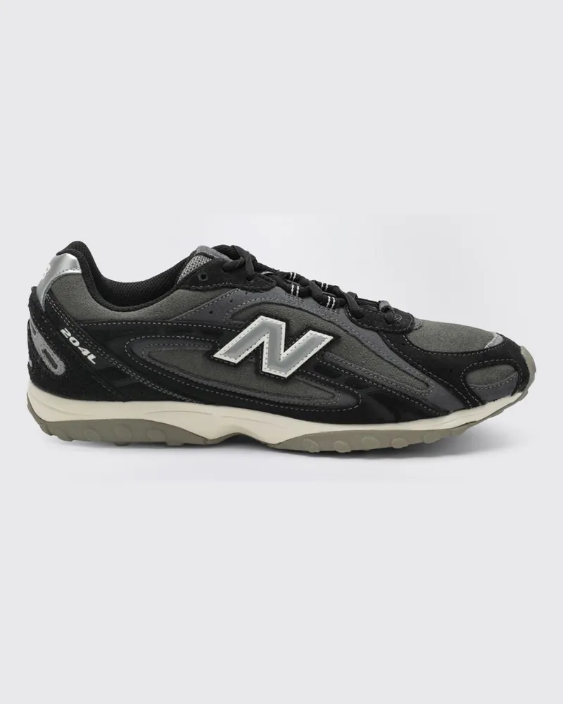 New Balance 204L Low-Top-Sneaker von aus Wildleder und Mesh mit appliziertem Logo Schwarz