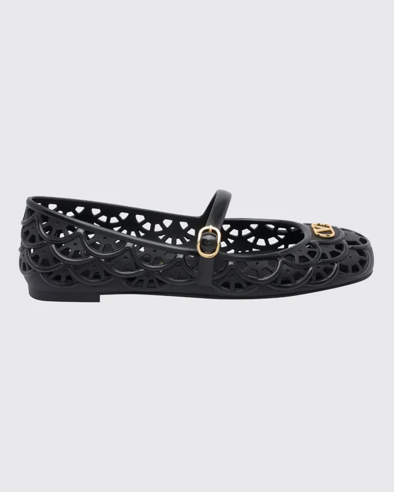 Valentino Garavani Ondette Mary-Jane-Ballerinas von aus perforiertem Gummi mit VLogo Schwarz