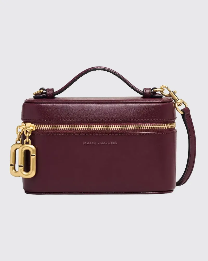 Marc Jacobs The Vanity Handtasche aus Leder von mit Umhängeriemen und Logo-Charm Burgunderrot