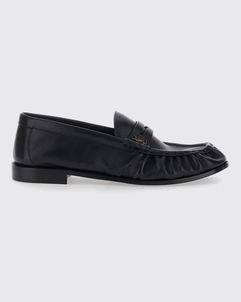 Saint Laurent Le Loafer Penny-Loafer aus Kalbsleder mit YSL-Monogramm Schwarz