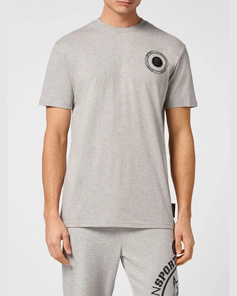 Philipp Plein Slim-Fit Baumwoll-T-Shirt von mit Kontrastlogo auf der Brust Schwarz