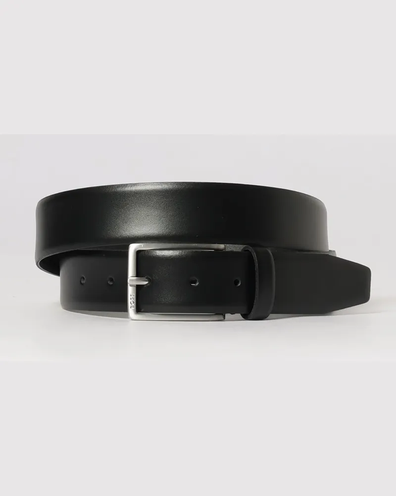 HUGO BOSS Ledergürtel Schwarz