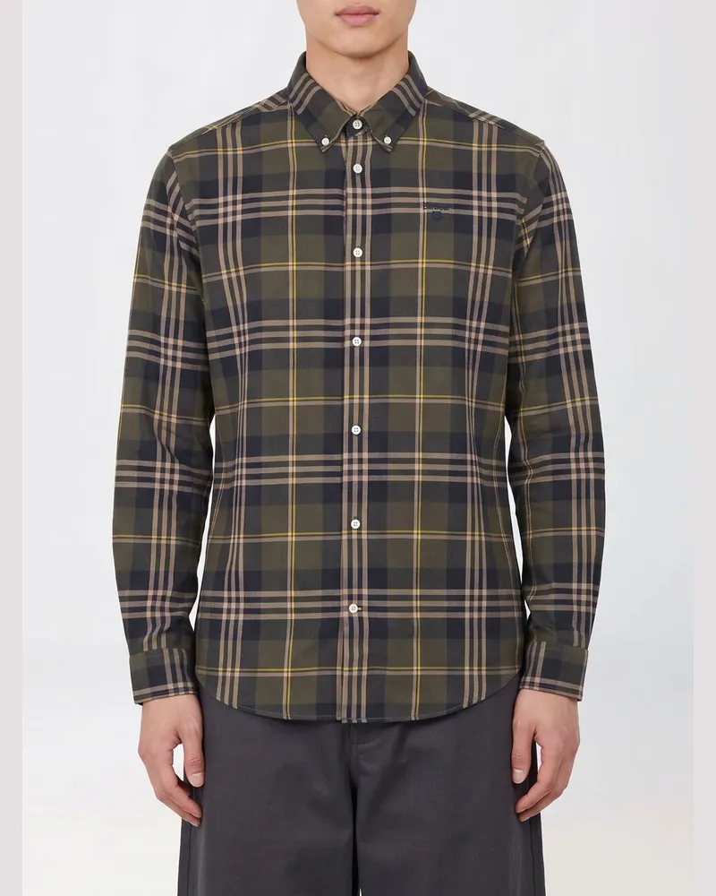 Barbour Langärmeliges Tartan-Baumwollhemd mit Button-Down-Kragen Grün