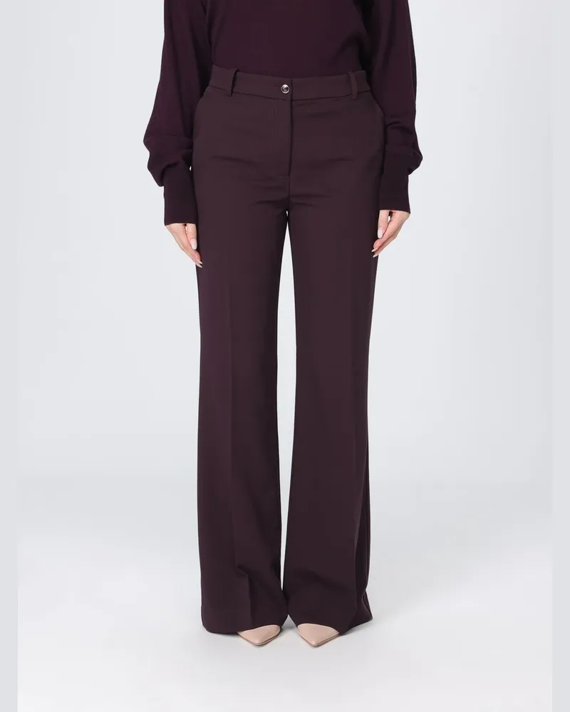 Pinko Petalo Crêpe-Hose mit geradem Bein und mittelhohem Bund Burgunderrot