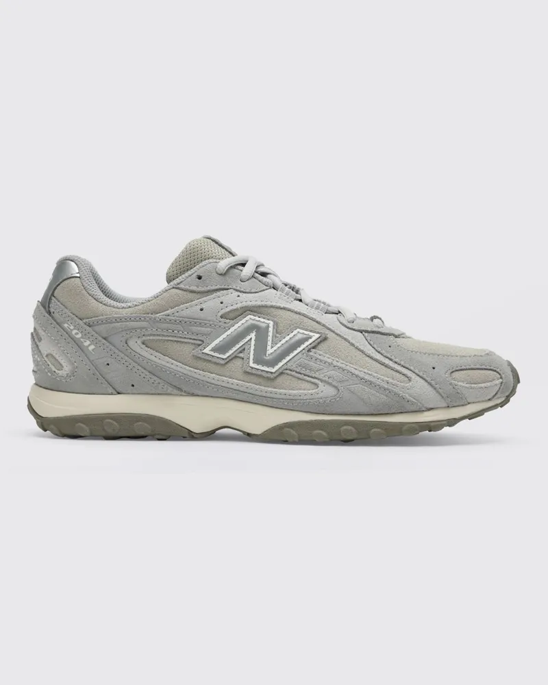 New Balance 204L Sneaker aus Leder und Veloursleder mit Mesh-Einsätzen Grau