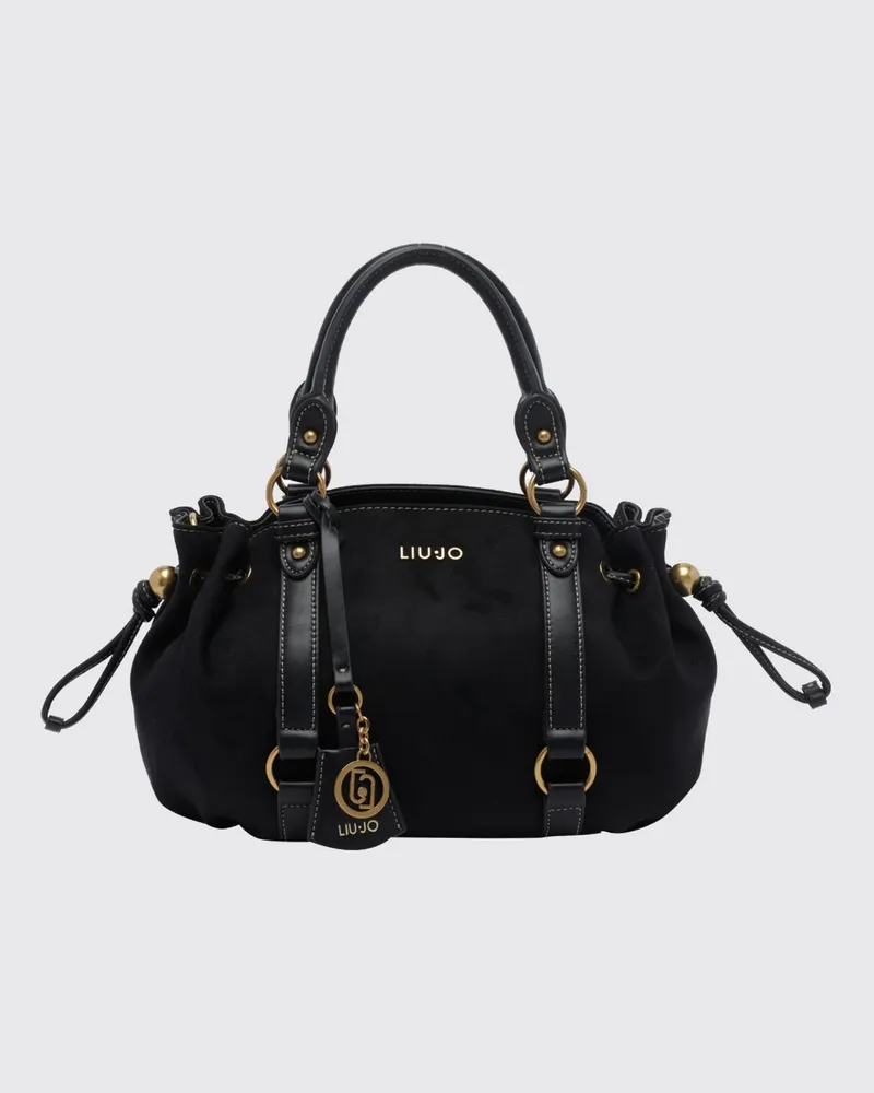 Liu Jo Handtasche Gerona aus Kunstleder in Velourslederoptik mit Charm Schwarz