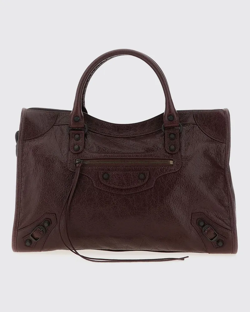 Balenciaga Schultertasche damen Burgunderrot