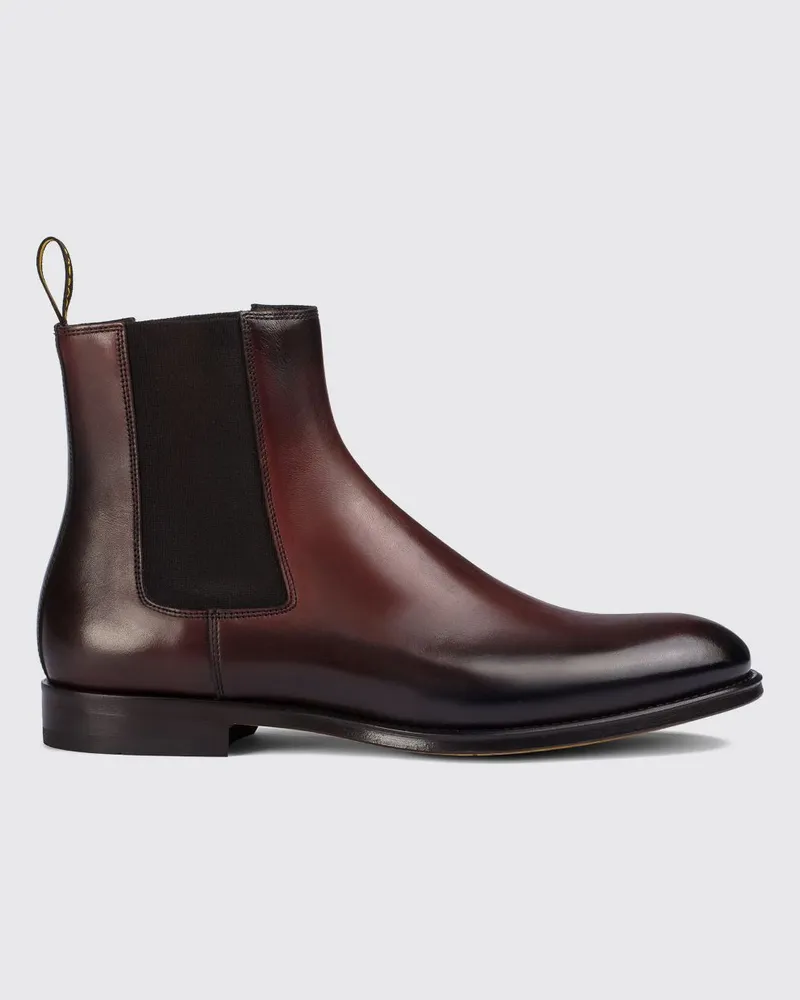 Doucal´s Chelsea-Boots aus glattem Kalbsleder mit Ledersohle Burgunderrot
