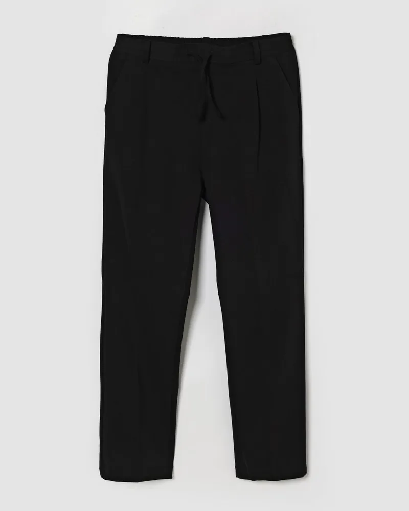 Paolo Pecora Milano Baumwollhose mit Kordelzug Schwarz