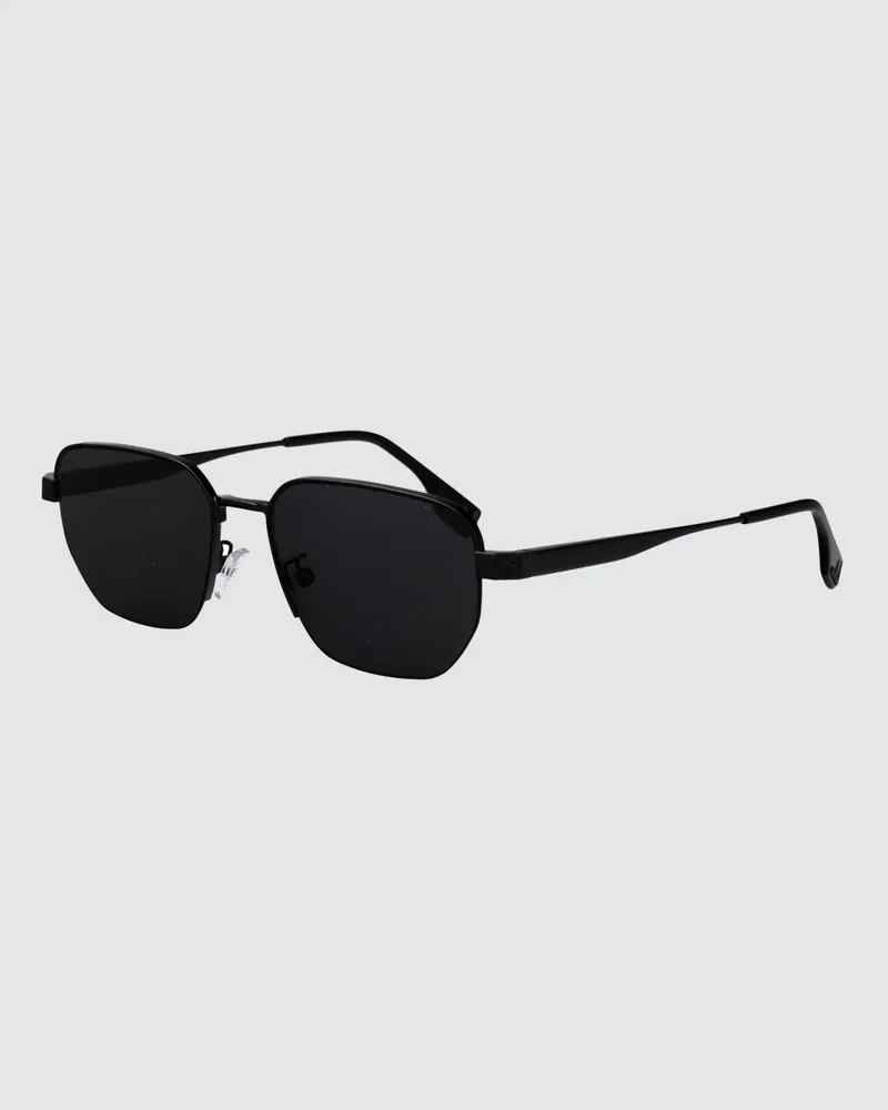 Fendi Sonnenbrille aus Metall im unregelmäßigen Design mit geprägtem Logo Schwarz