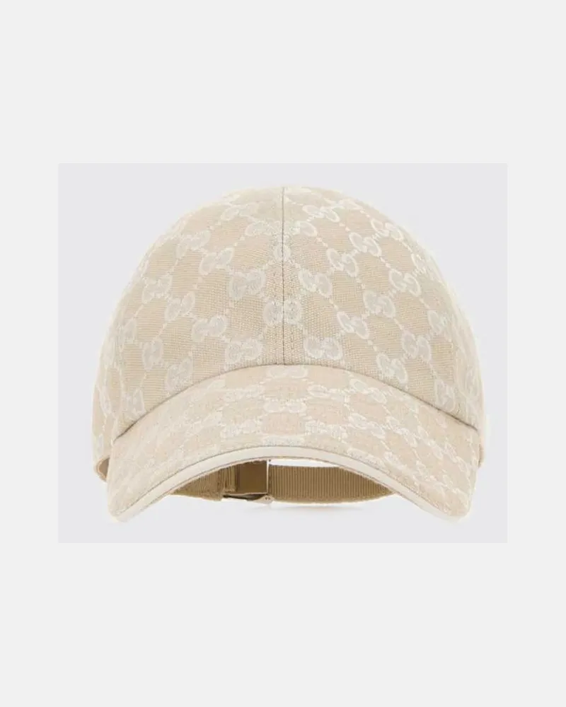 Gucci Baseballkappe aus Baumwoll-Jacquard mit GG-Monogramm Weiß