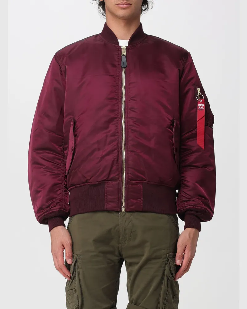 Alpha Industries Reversible Nylon-Bomberjacke Burgunderrot