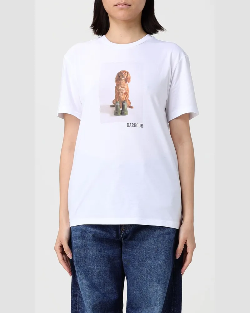 Barbour T-shirt damen Weiß