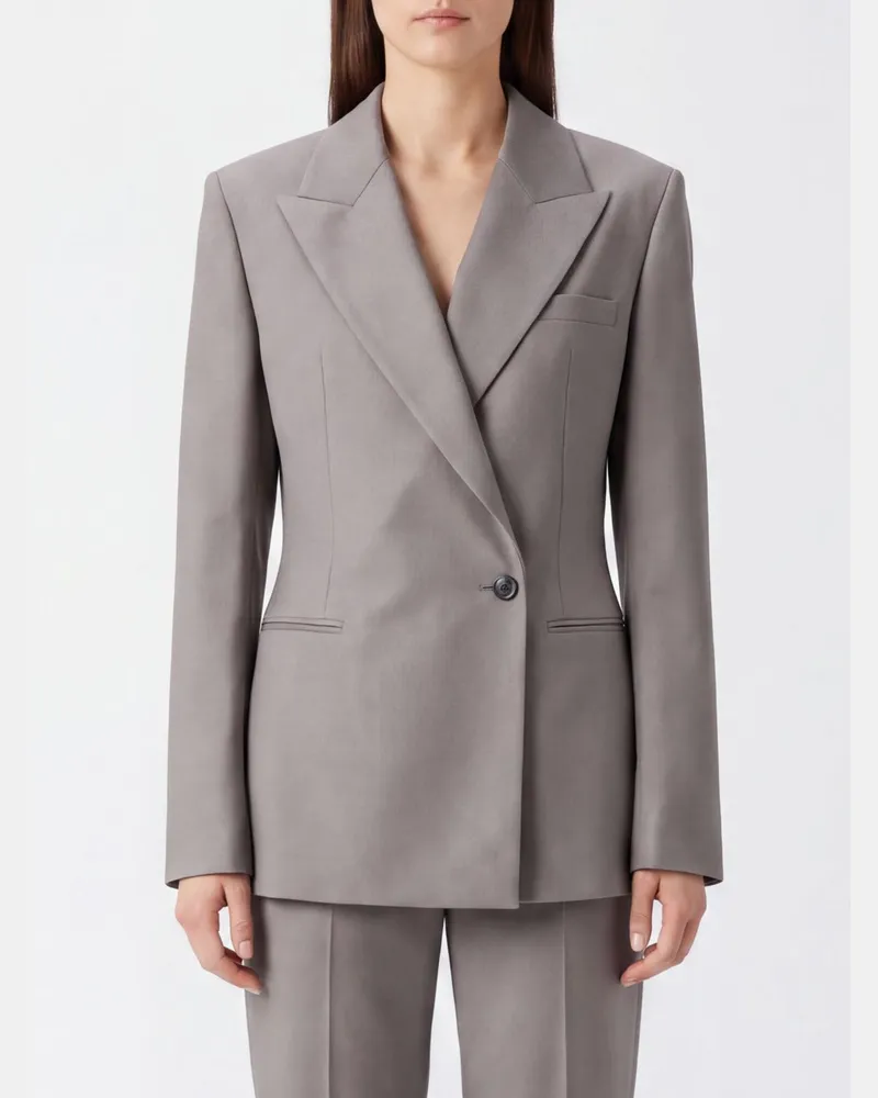 Róhe Zweireihiger Blazer aus reiner Schurwolle mit asymmetrischem Verschluss Braun