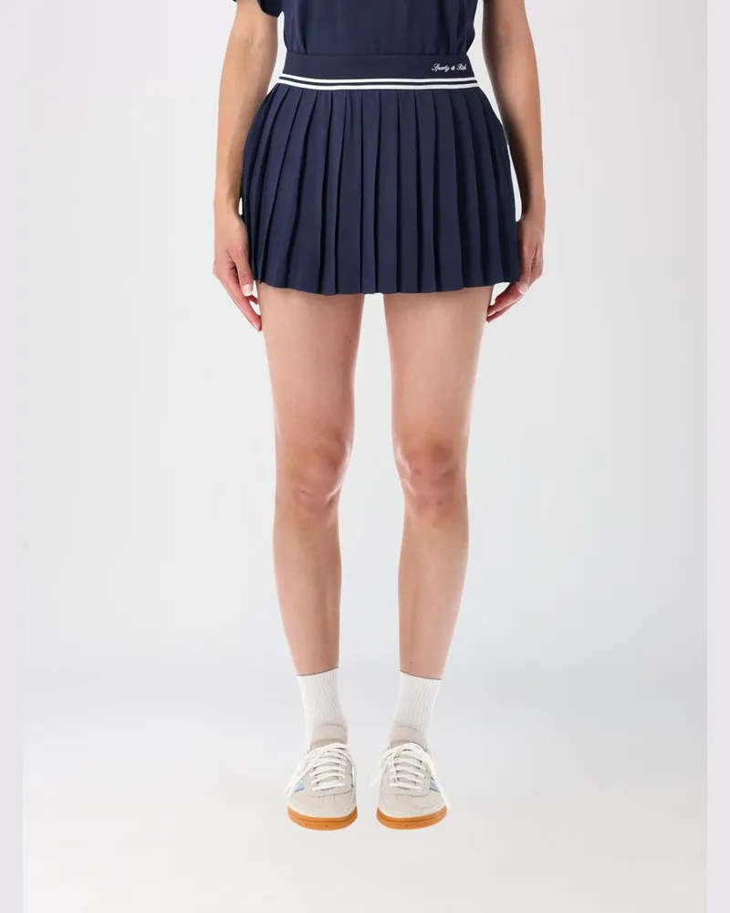 SPORTY & RICH SPORTY  RICH Plissierter Tennis-Minirock Sporty & Rich mit kontrastierendem gesticktem Logo Navy
