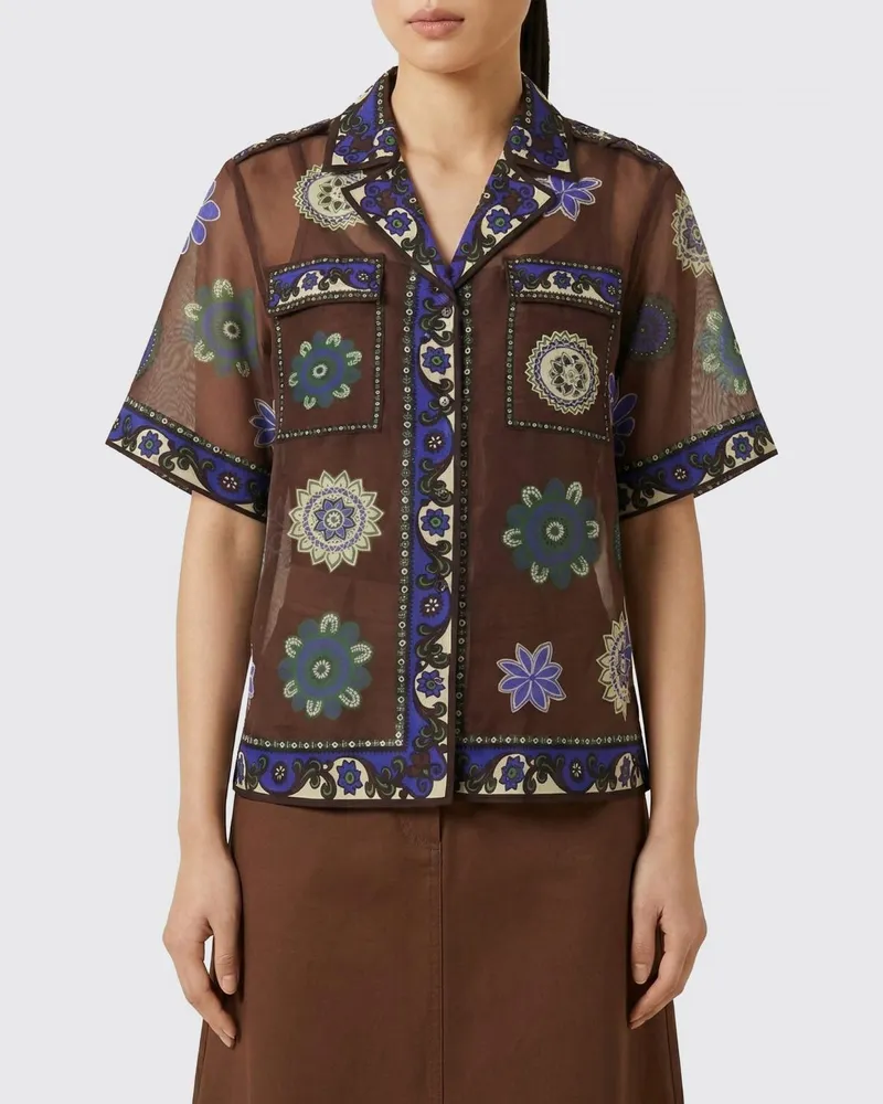 ALEMAIS Hemdbluse damen Kakao