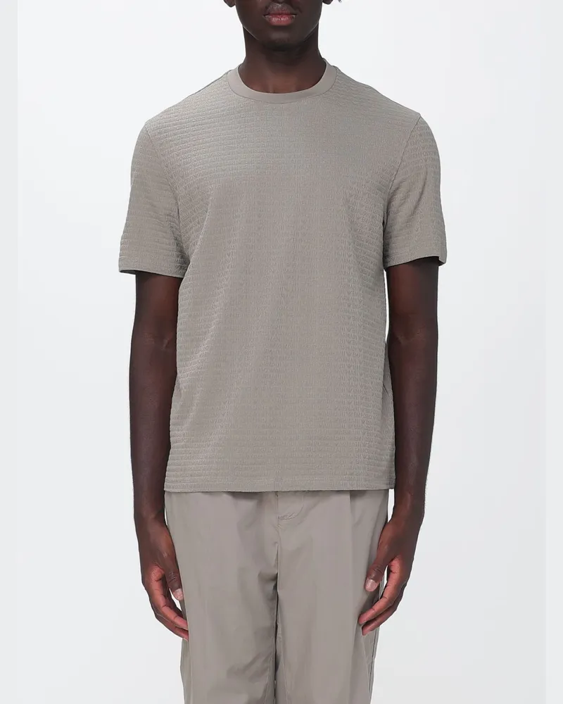 Emporio Armani Basic T-Shirt aus Baumwolle Grau