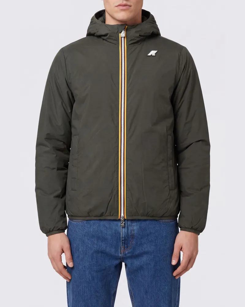 K-Way Wasserabweisende Jack Daunenjacke mit Kapuze und PrimaLoft®-Wattierung Grün