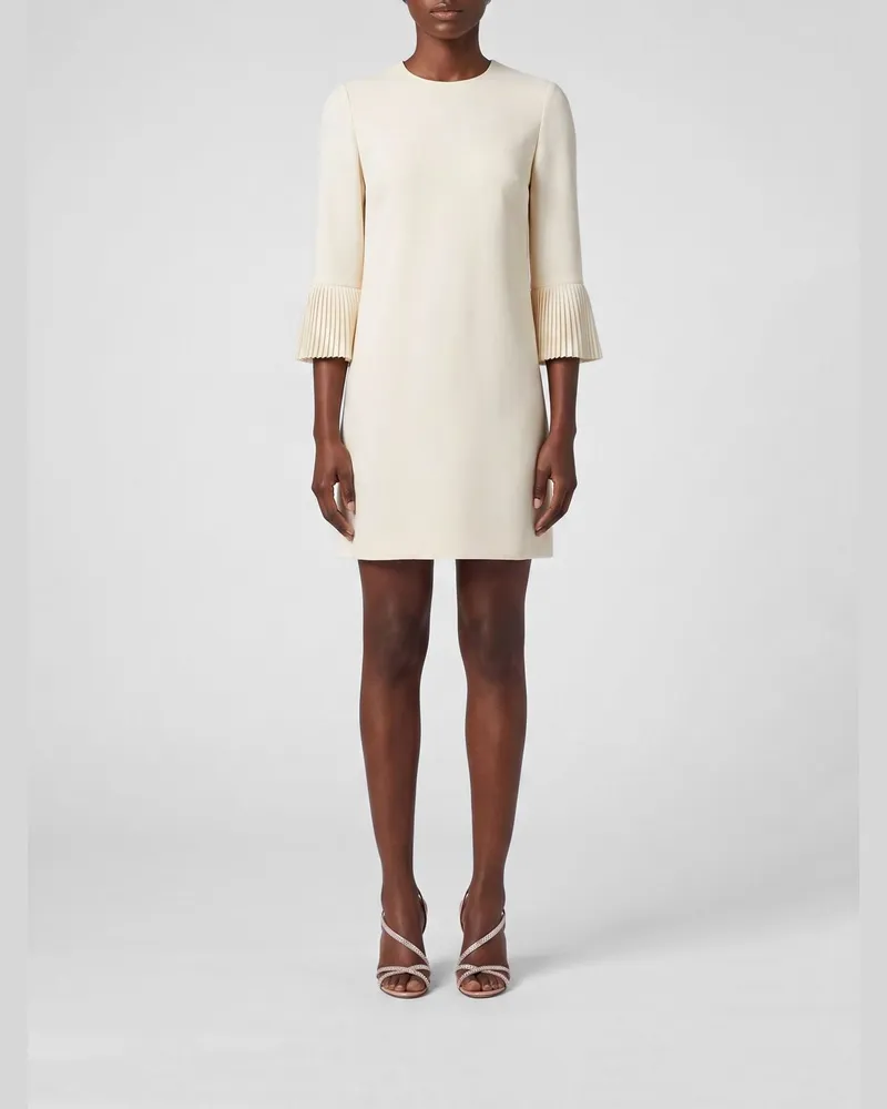 Valentino Garavani Mini-Kleid aus Schurwolle und Seide Ivory