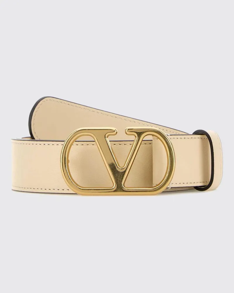 Valentino Garavani VLogo Signature Gürtel aus glattem Kalbsleder Butter