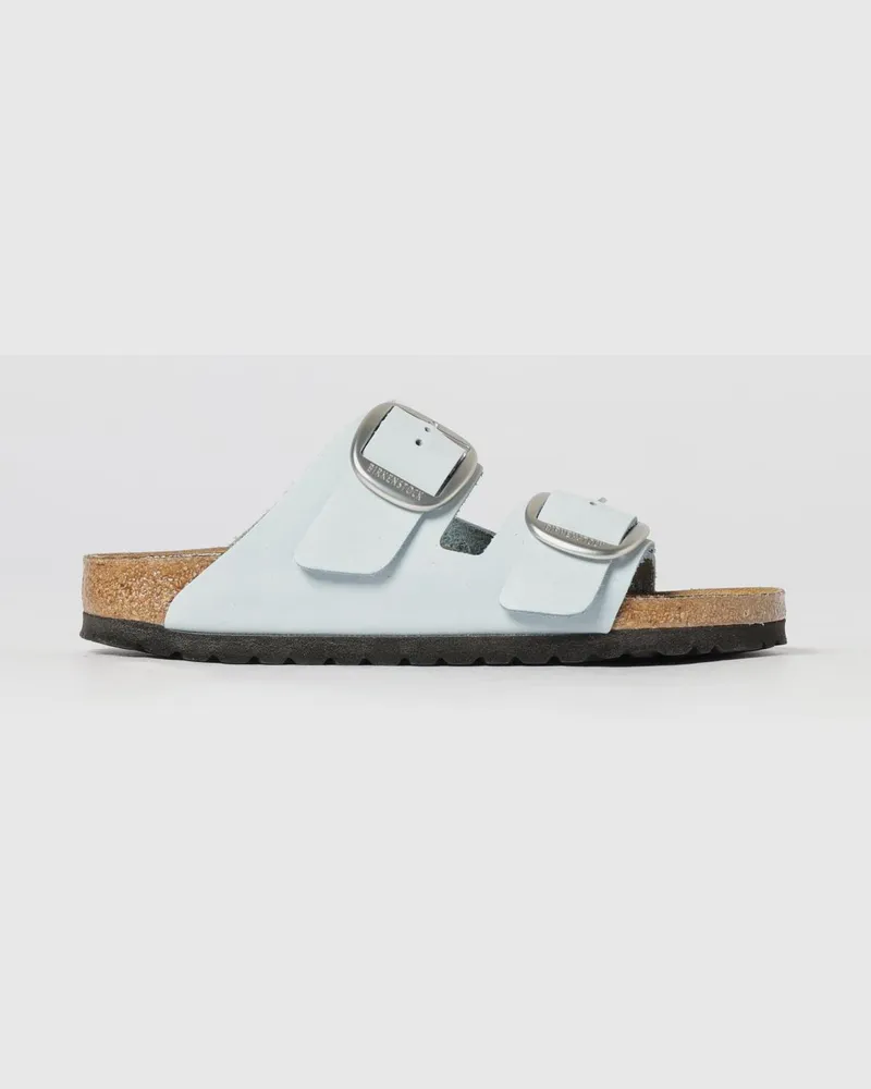 Birkenstock Arizona Big Buckle Nubuk-Sandalen Hellblau
