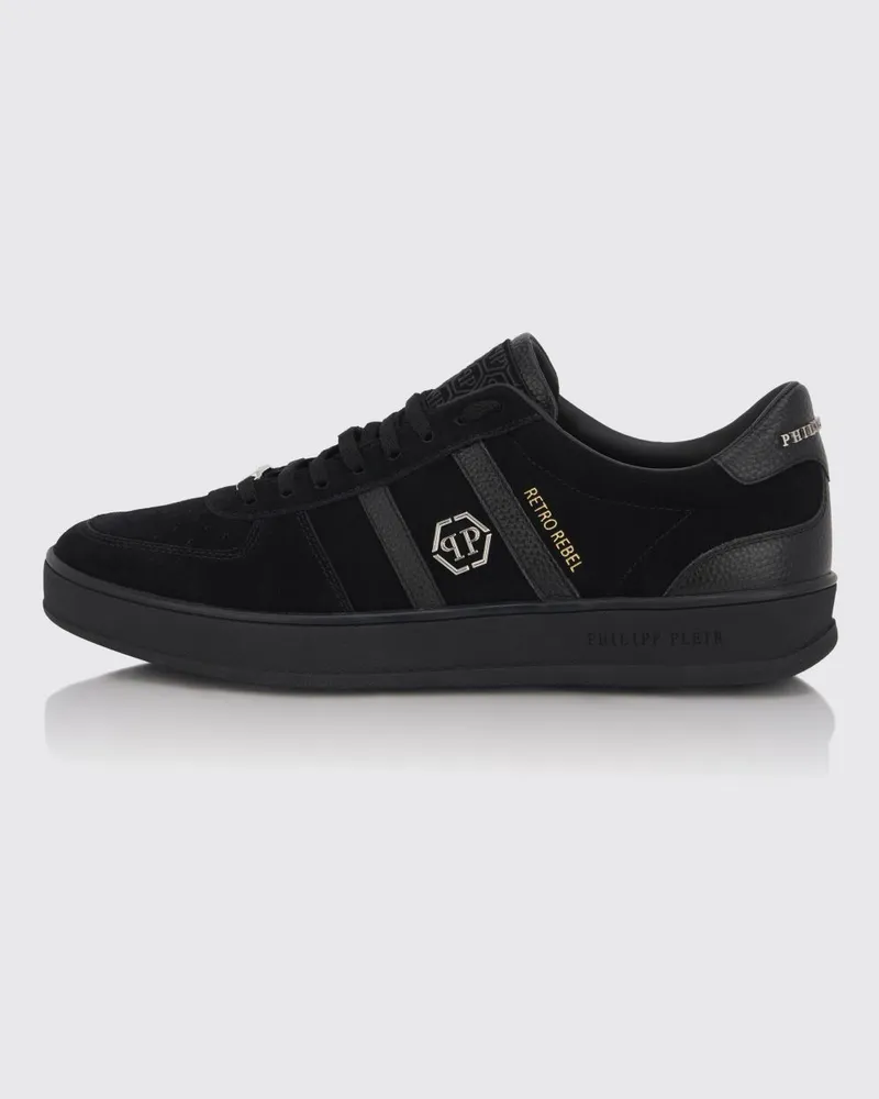 Philipp Plein Retro Rebel Wildleder-Sneakers Schwarz