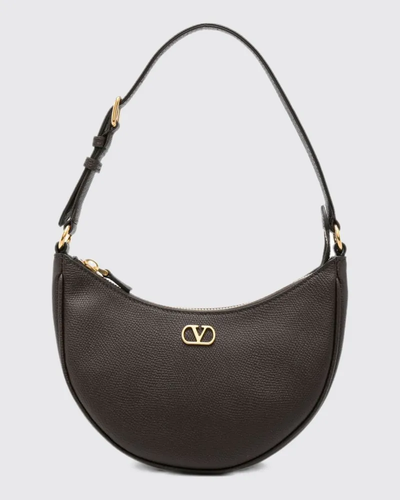 Valentino Garavani VLogo Signature Mini-Hobo-Tasche aus Kalbsleder Braun