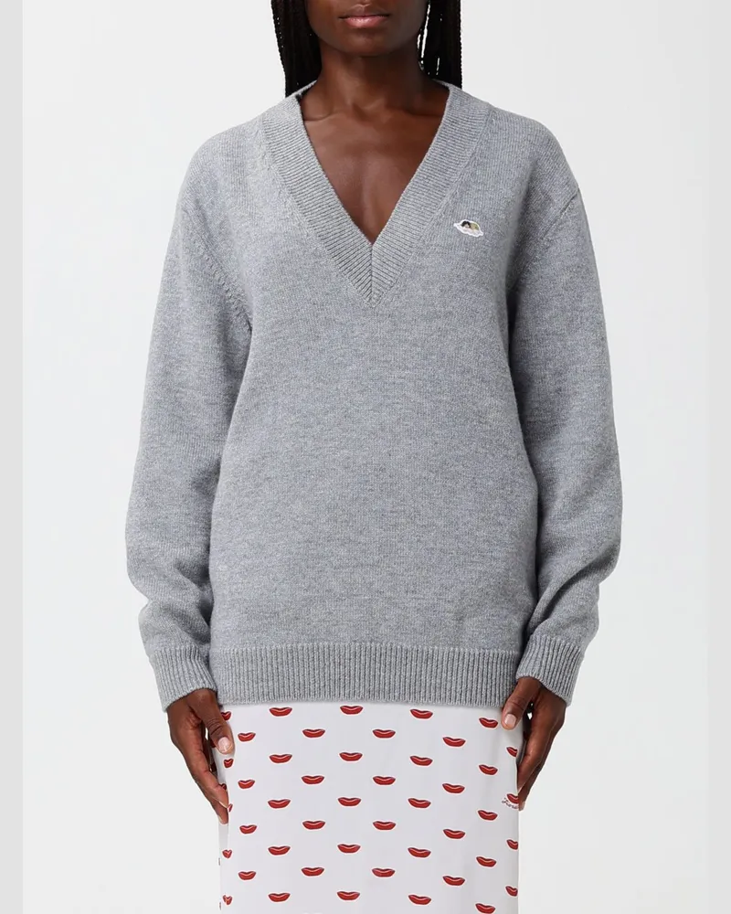 Fiorucci Locker geschnittener Rollkragenpullover aus Merinowolle und Kaschmir Grau
