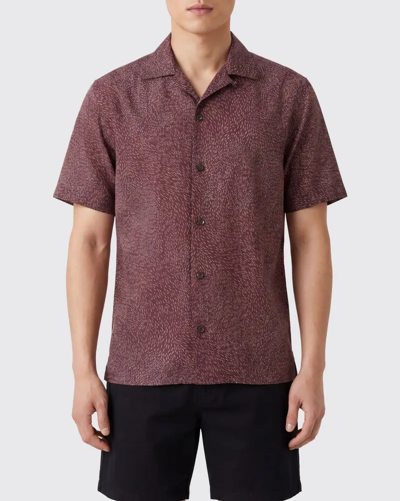 Brioni Lässiges Leinenhemd Rot