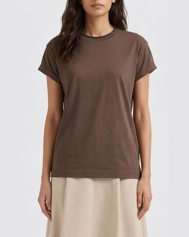 Brunello Cucinelli T-shirt damen Braun