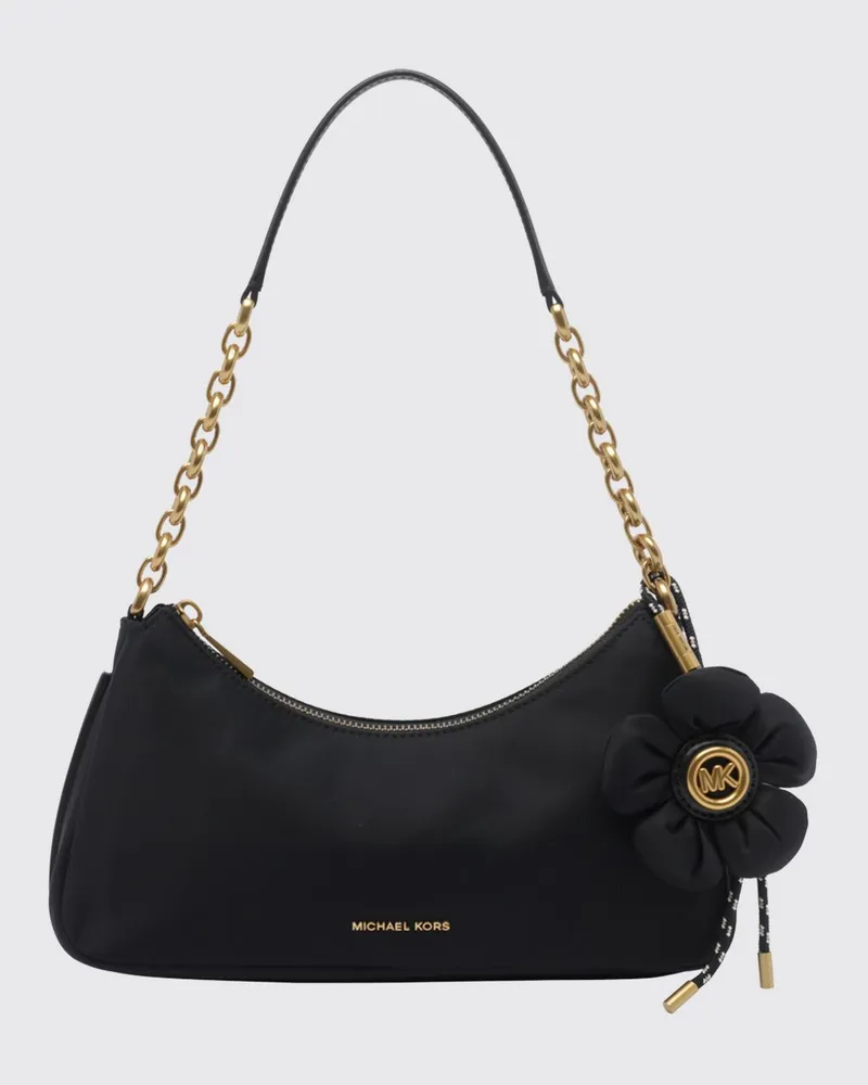 Michael Kors Nolita Schultertasche aus recyceltem Nylon mit Kettenhenkel Schwarz