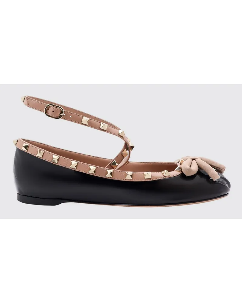 Valentino Garavani Rockstud Ballerina aus Lackleder Schwarz