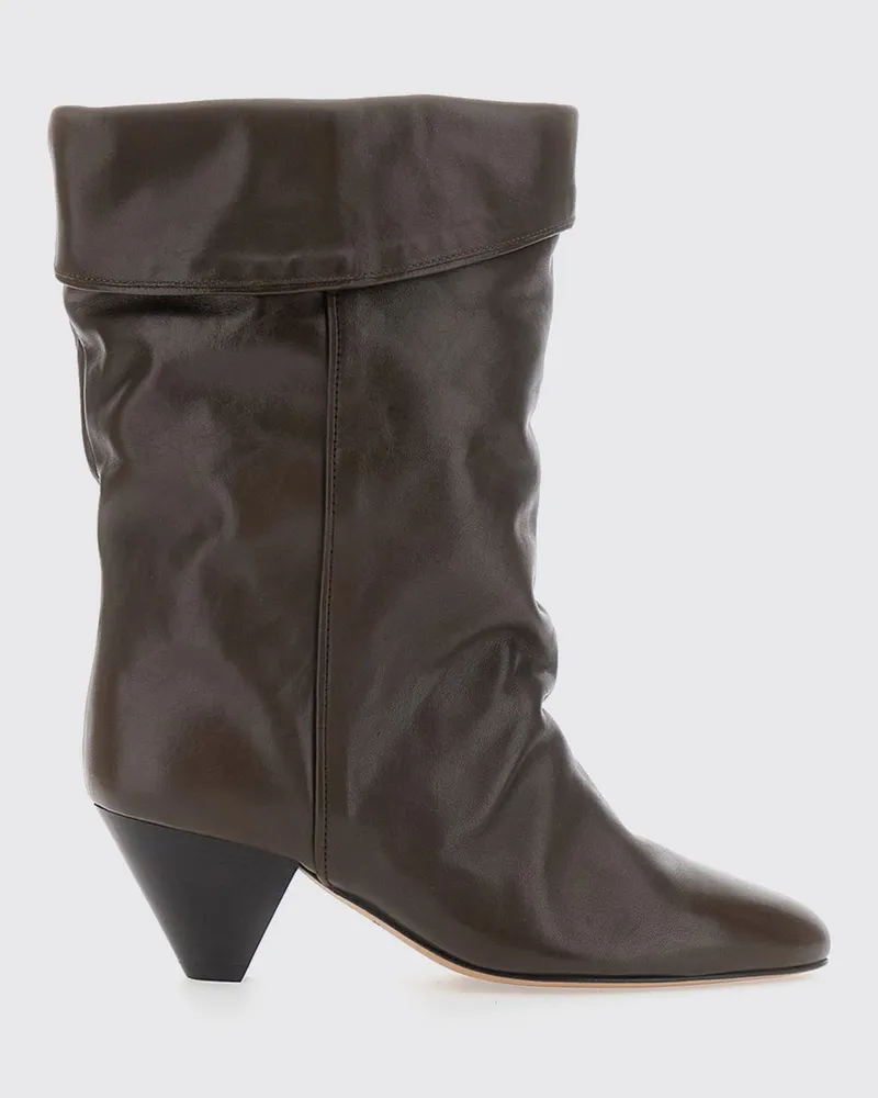 Isabel Marant Wadenhohe Dalby Lederstiefel im Slouchy-Look mit Kegelabsatz Braun