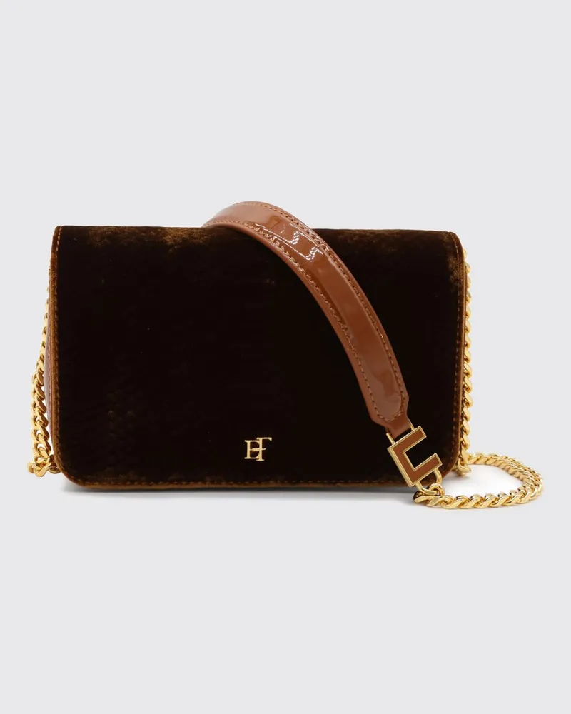 Elisabetta Franchi Mini-Umhängetasche aus Samt mit Python-Print Amber