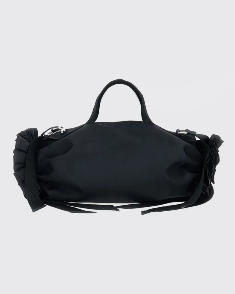 Simone Rocha Große Handtasche aus Polyester mit Schleife und Kristallstickerei Schwarz