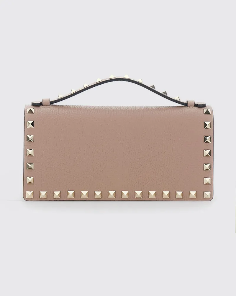 Valentino Garavani Rockstud Handtasche aus Kalbsleder mit Nieten und Kettenriemen Puder