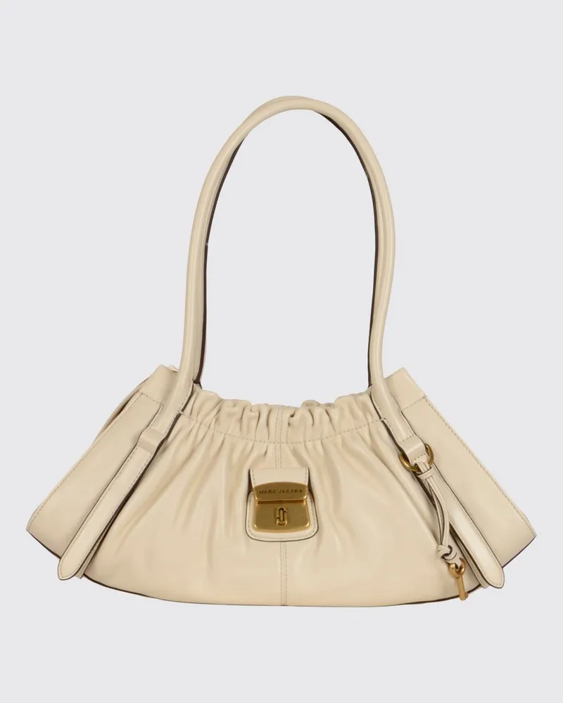 Marc Jacobs Lederschultertasche The Cristina mit doppeltem Henkel und Vorhängeschloss Weiß