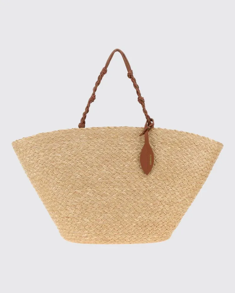 Jil Sander Große Tote-Tasche Tangle aus Bast mit geflochtenem Henkel Rope