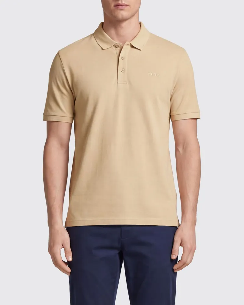 HUGO BOSS Baumwoll-Poloshirt mit Ton-in-Ton-Logo Beige