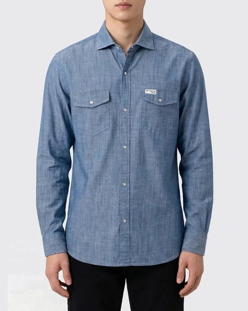 Fay Hemd herren Blau