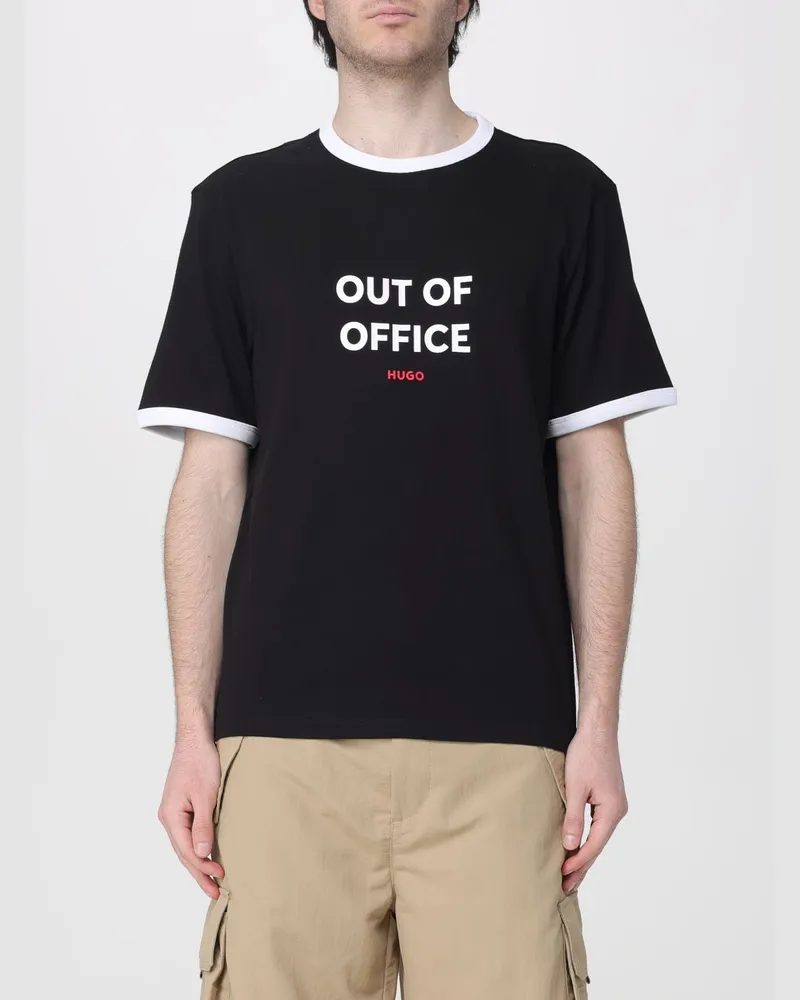 HUGO BOSS Out of Office Baumwoll-T-Shirt Schwarz