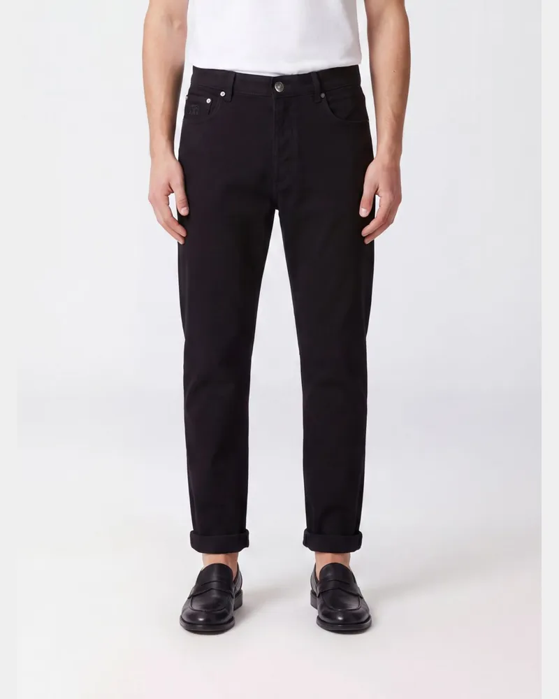 Brunello Cucinelli Straight-Fit-Jeans aus Baumwolldenim im Five-Pocket-Stil Schwarz