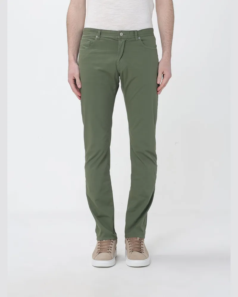Brooksfield Schmal geschnittene Baumwollhose Military