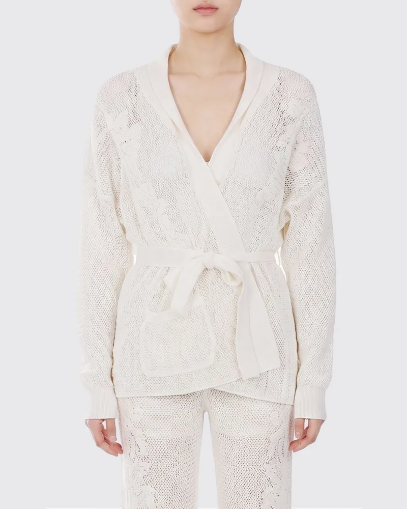 Twin-Set Cardigan aus Baumwollmischung Weiß