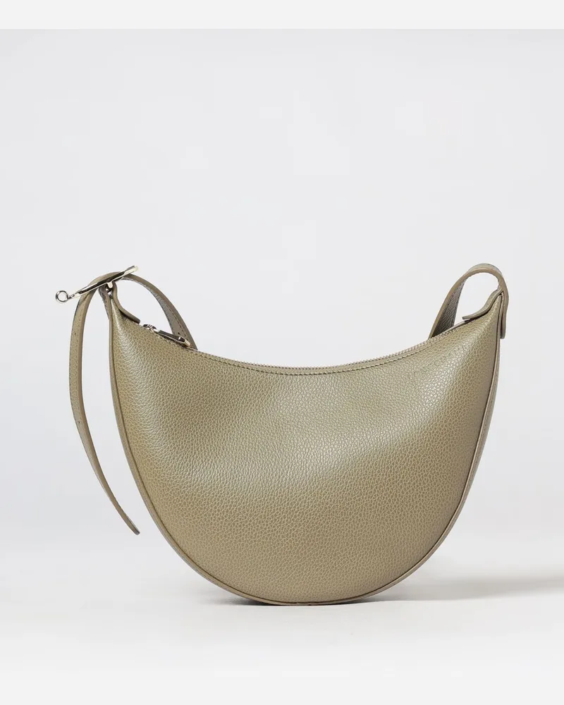 Longchamp Le Foulonné Toile Schultertasche von aus Leder in Halbmondform Sage