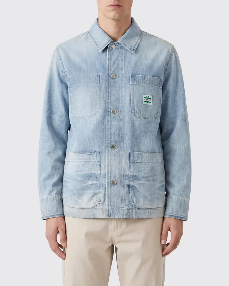Closed Hemdjacke aus Bio-Baumwolldenim mit aufgesetzten Taschen Blau