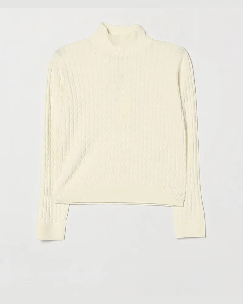 Twin-Set Langärmeliger Rollkragenpullover für Jungen aus Viskosemischung Weiß